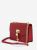 Červená kožená crossbody kabelka s detailmi v zlatej farbe DKNY Elissa